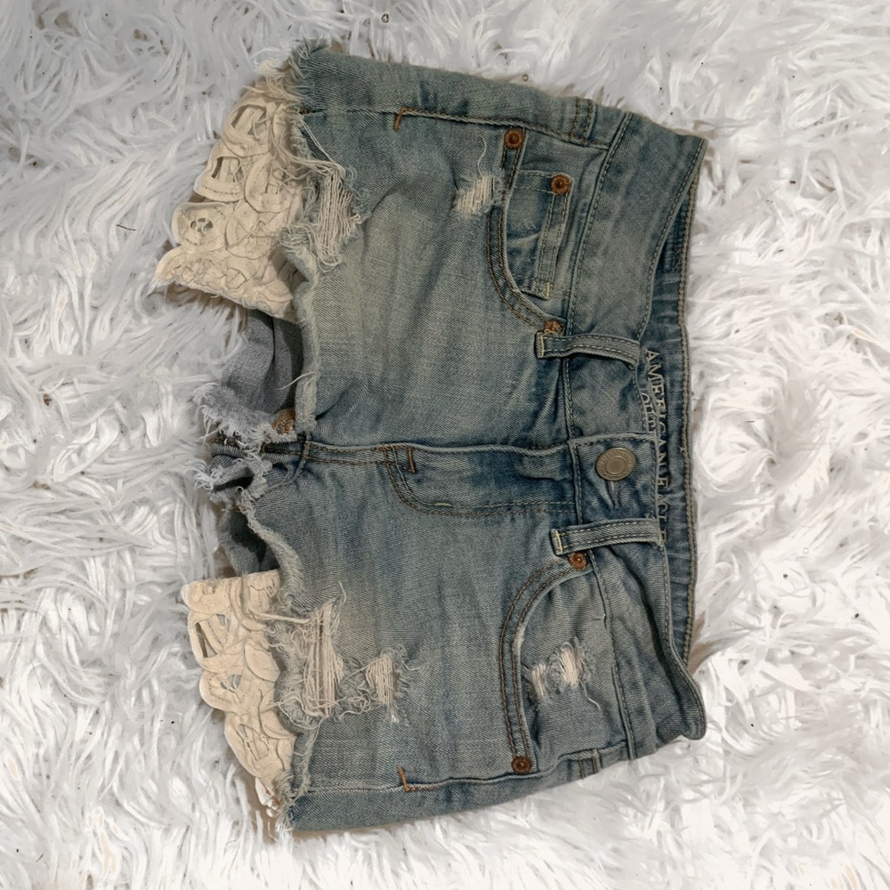 AE short shorts with lace pockets